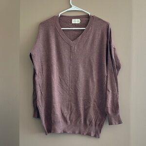 Dreamers V-Neck Sweater in Mauve Plum